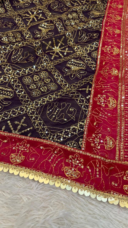 Vintage Duppta, One Side Pallu - Jamboon