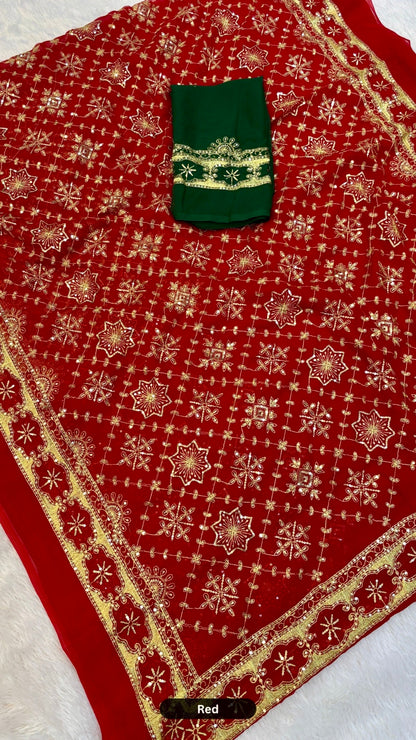 Heavy Vintage Gharchola Saree with Sequence Work