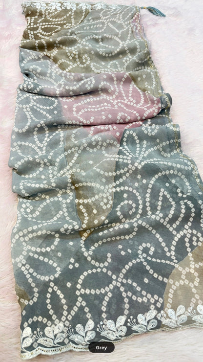 Bollywood Bandhani Saree (Pure Chiffon)