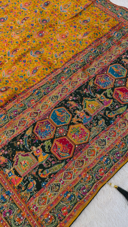 Pure Kalamkari Real Handwork Saree (7)