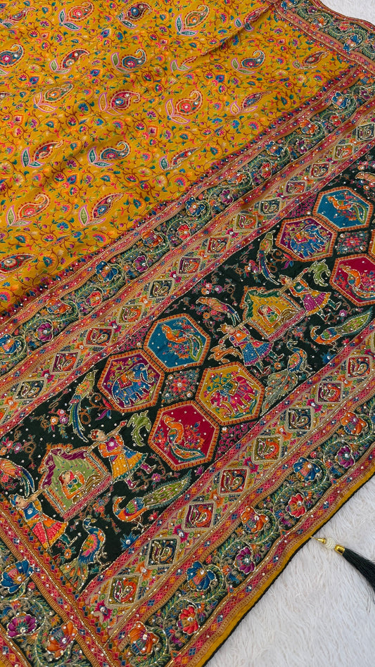 Pure Kalamkari Real Handwork Saree (7)