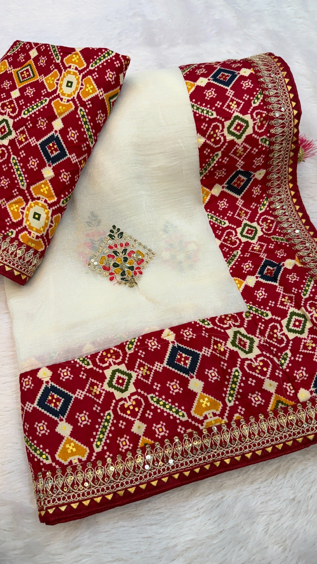 Kutchi Work Tissue Patola Saree KD