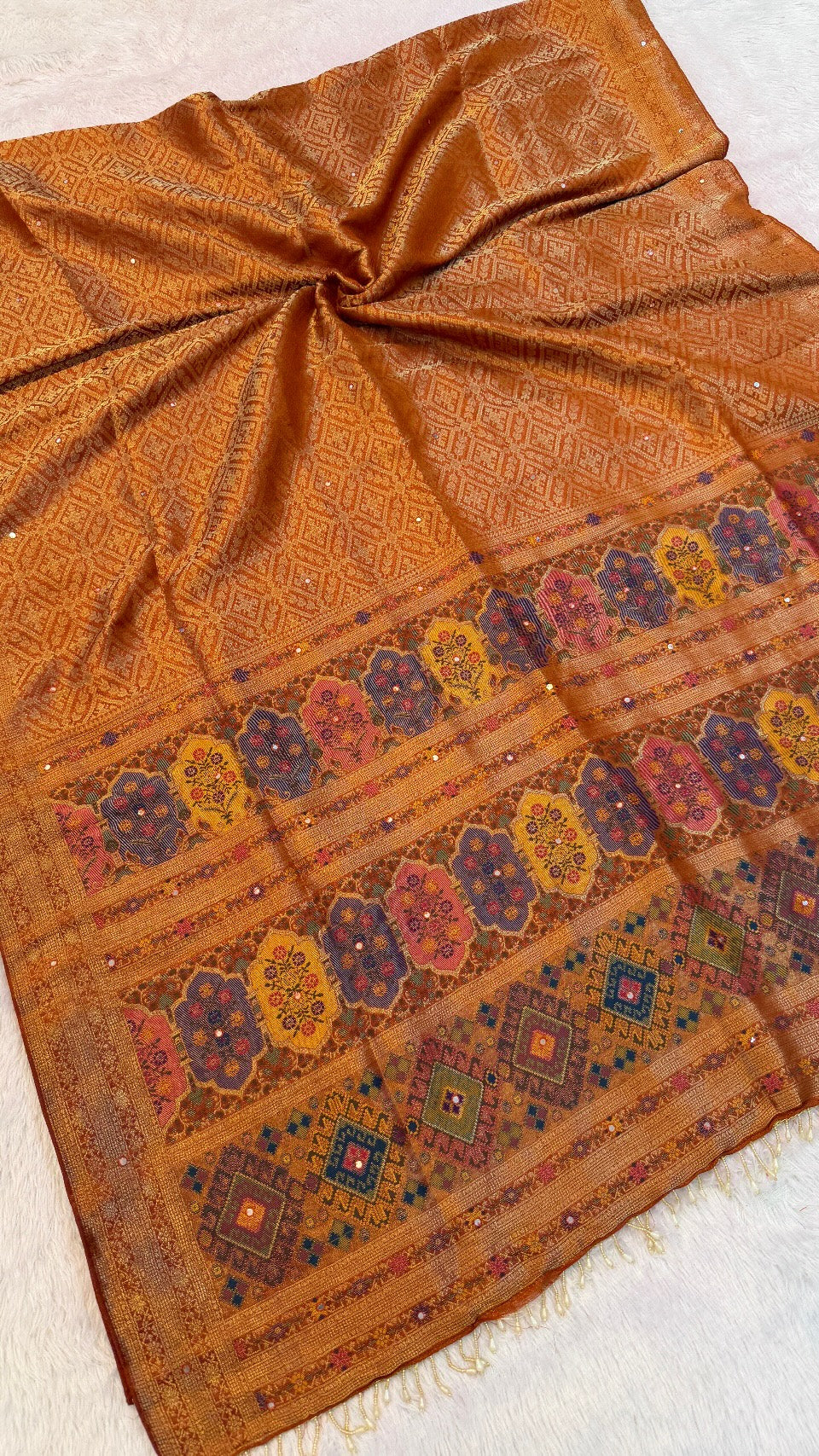 Timeless Kanjivaram Silk Saree (Mirror Work)