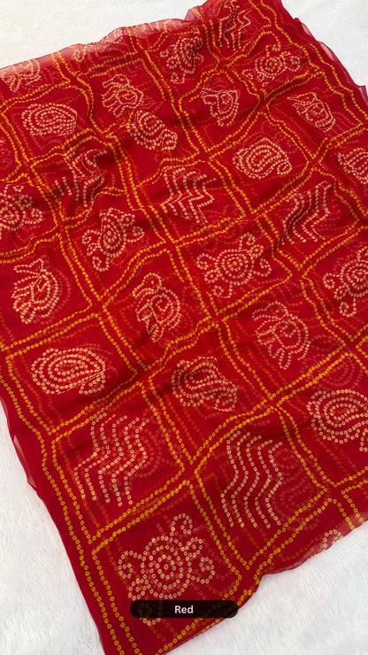 Pure Chiffon Saree (Gharchola)