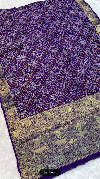 Royal Banarasi Gharchola Bandhani Saree (Gajratan)