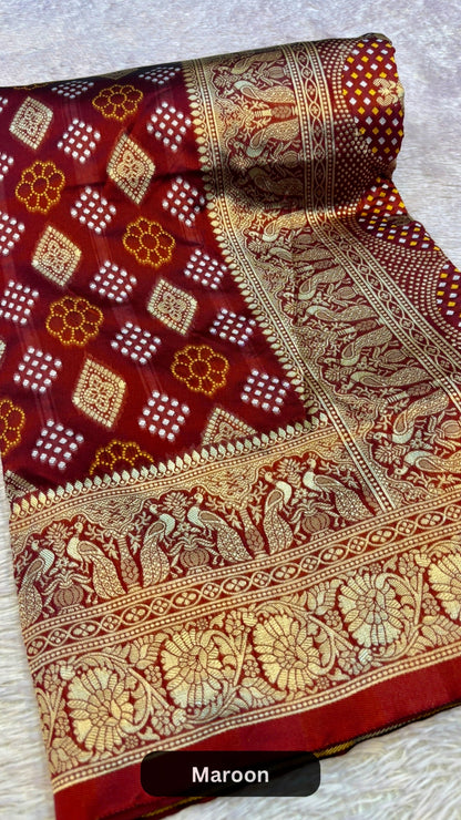 Rai Banarasi Bandhani Saree
