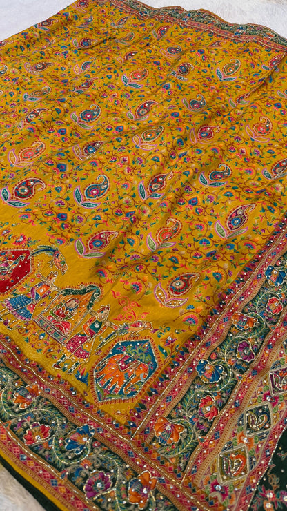 Pure Kalamkari Real Handwork Saree (7)