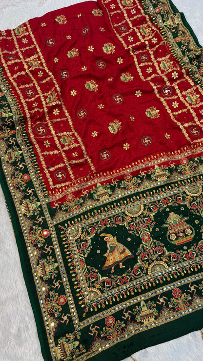 Kutchi Gharchola Saree (Kumbh)