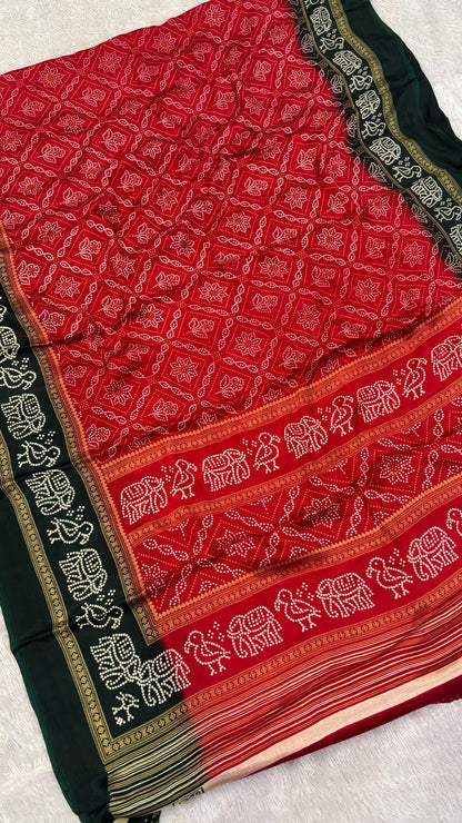 Patola x Gharchola Border Semi Silk Saree