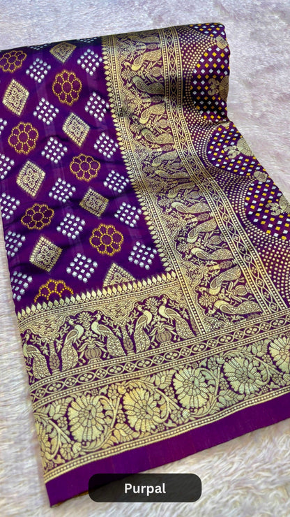 Rai Banarasi Bandhani Saree