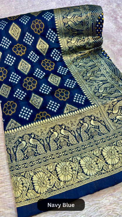 Rai Banarasi Bandhani Saree
