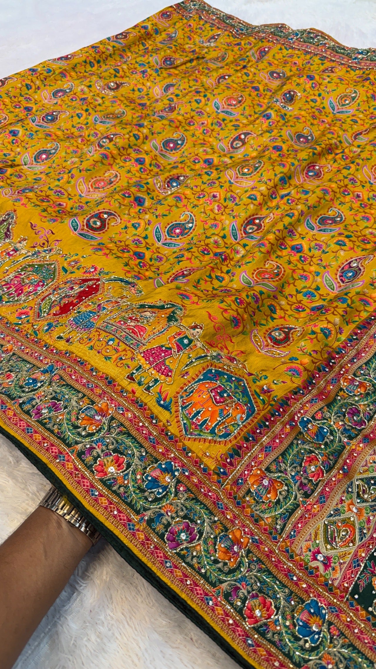 Pure Kalamkari Real Handwork Saree (7)