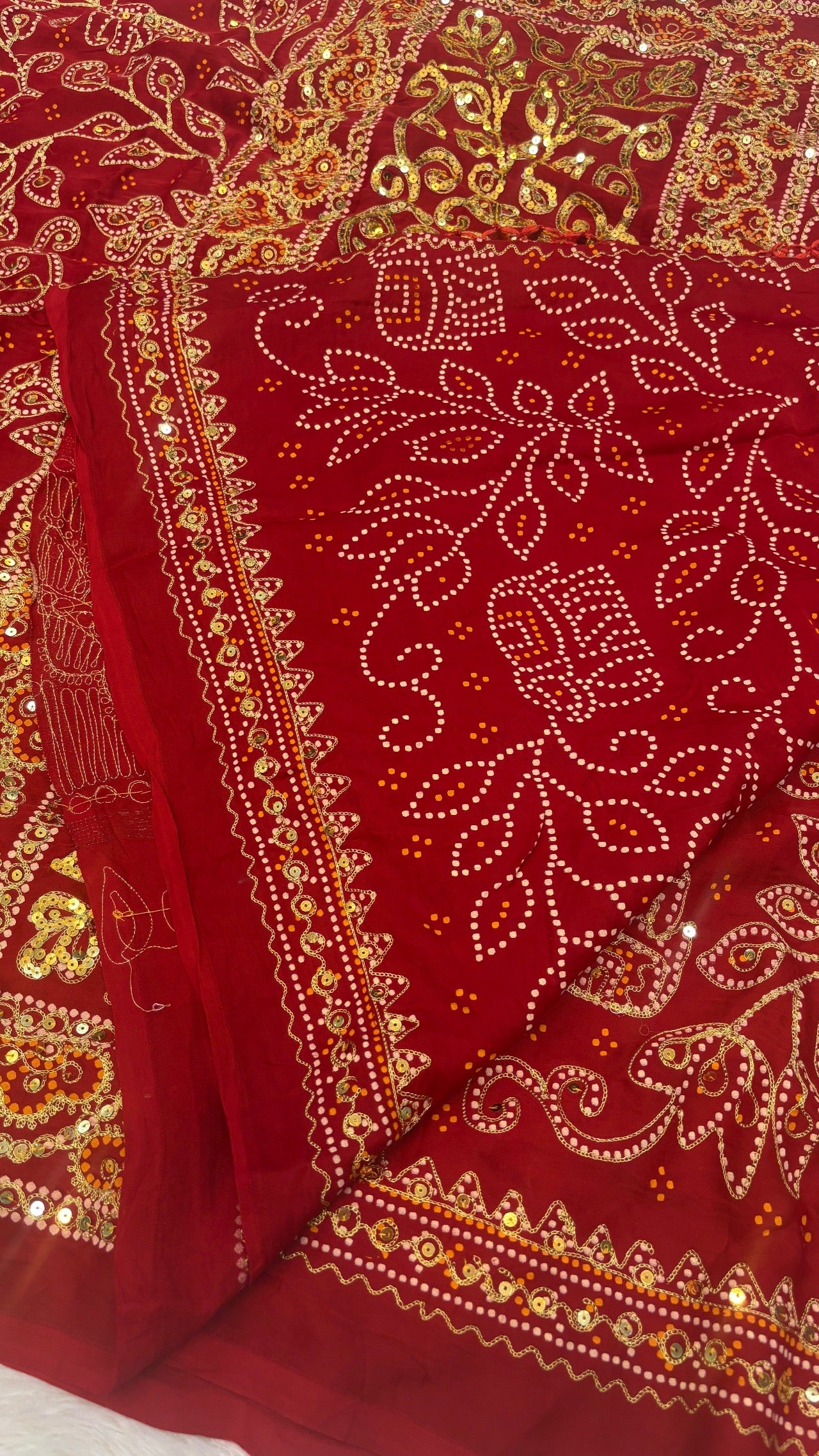 SvarṇaVastra :- Untouched and Sacred Saree with Sequence Work (Sudarshana Chakra)