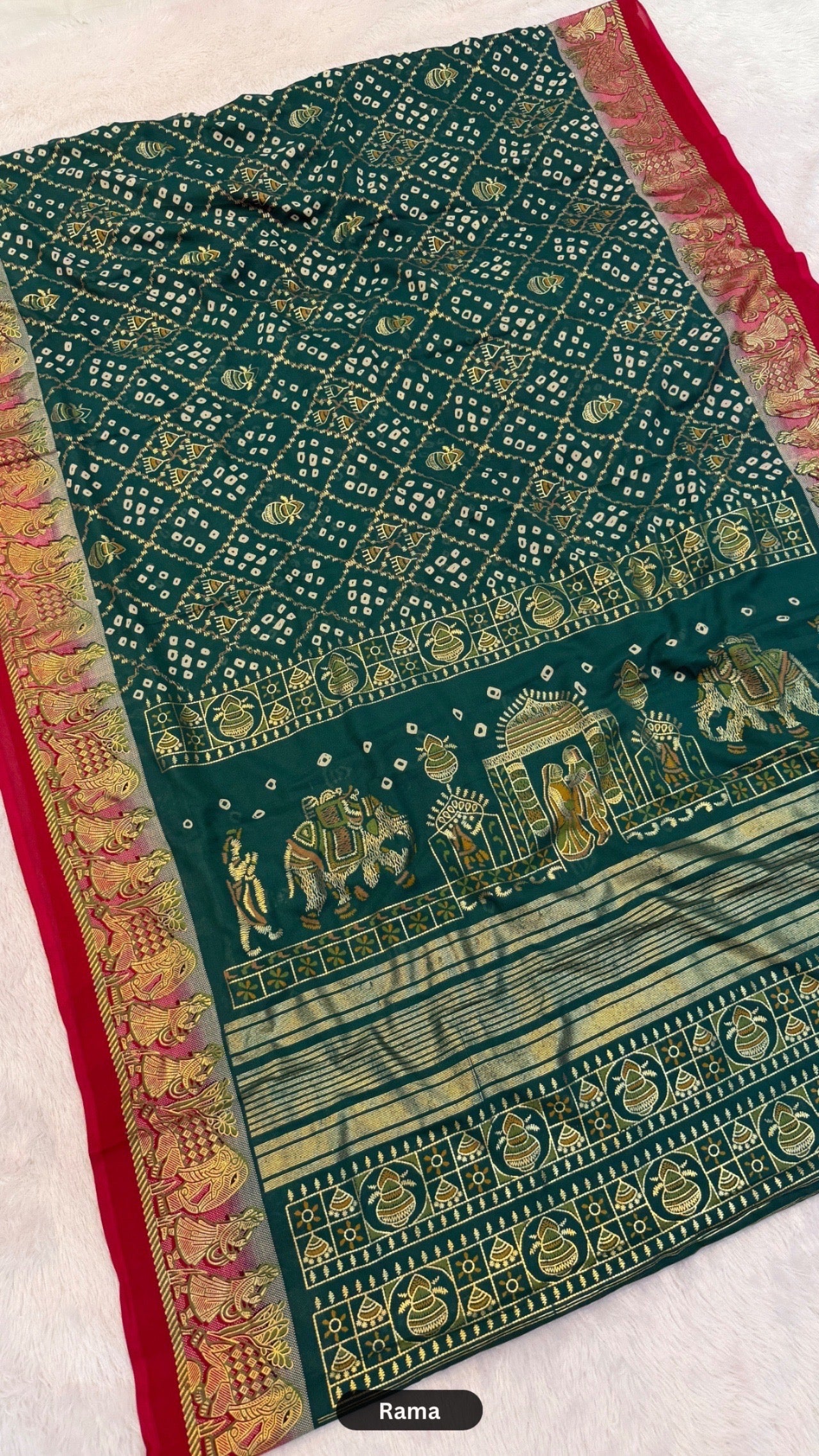 Gharchola Bandhej Rajawadi Saree