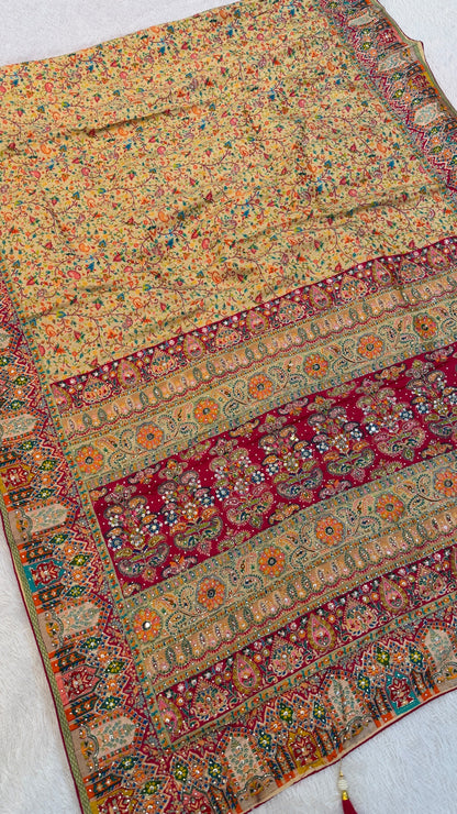 Pure Kalamkari Real Handwork Saree (2)