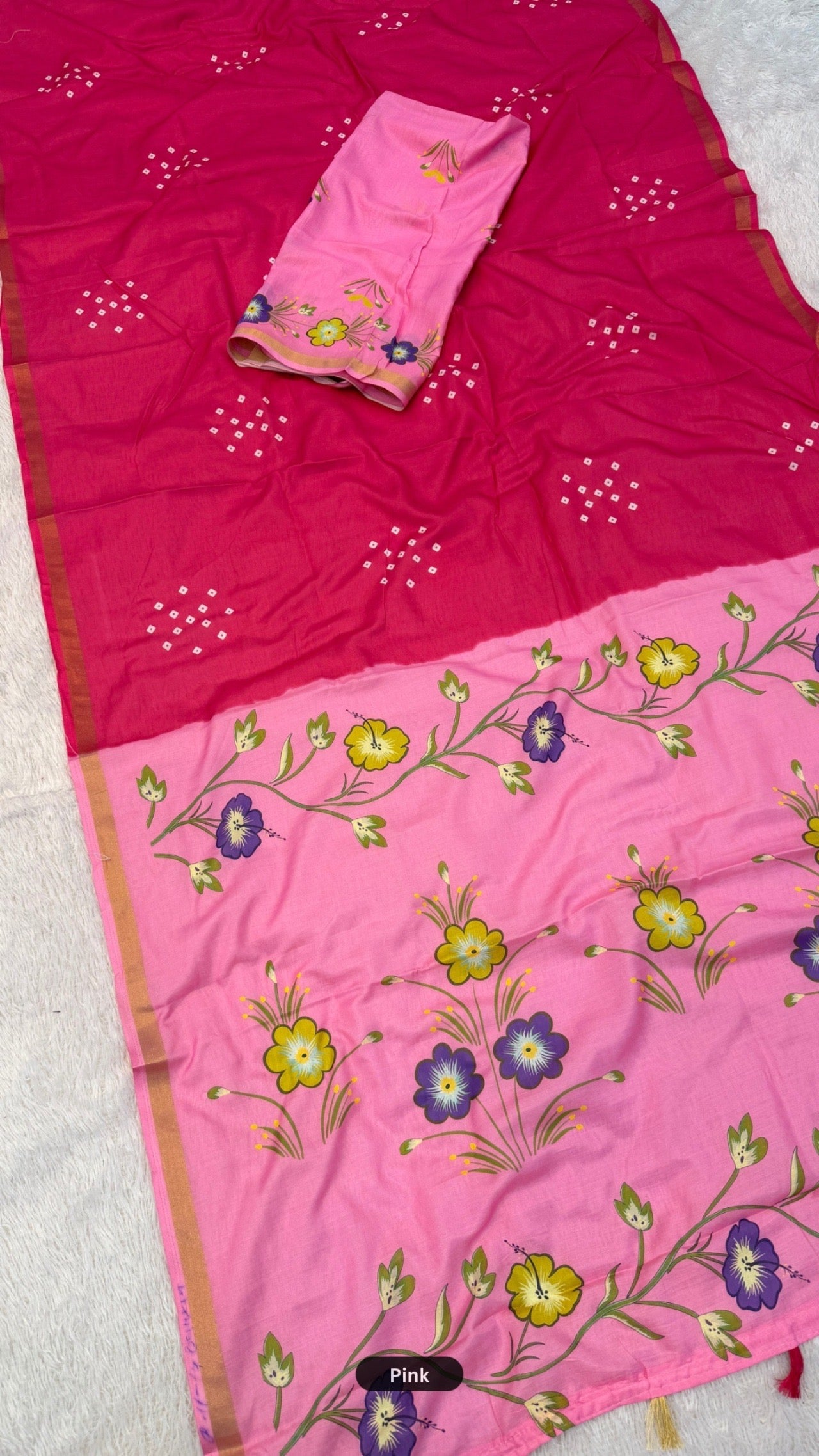 Floral Bandhani Saree - Special For Reseller