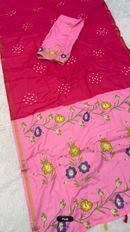 Floral Bandhani Saree - Special For Reseller