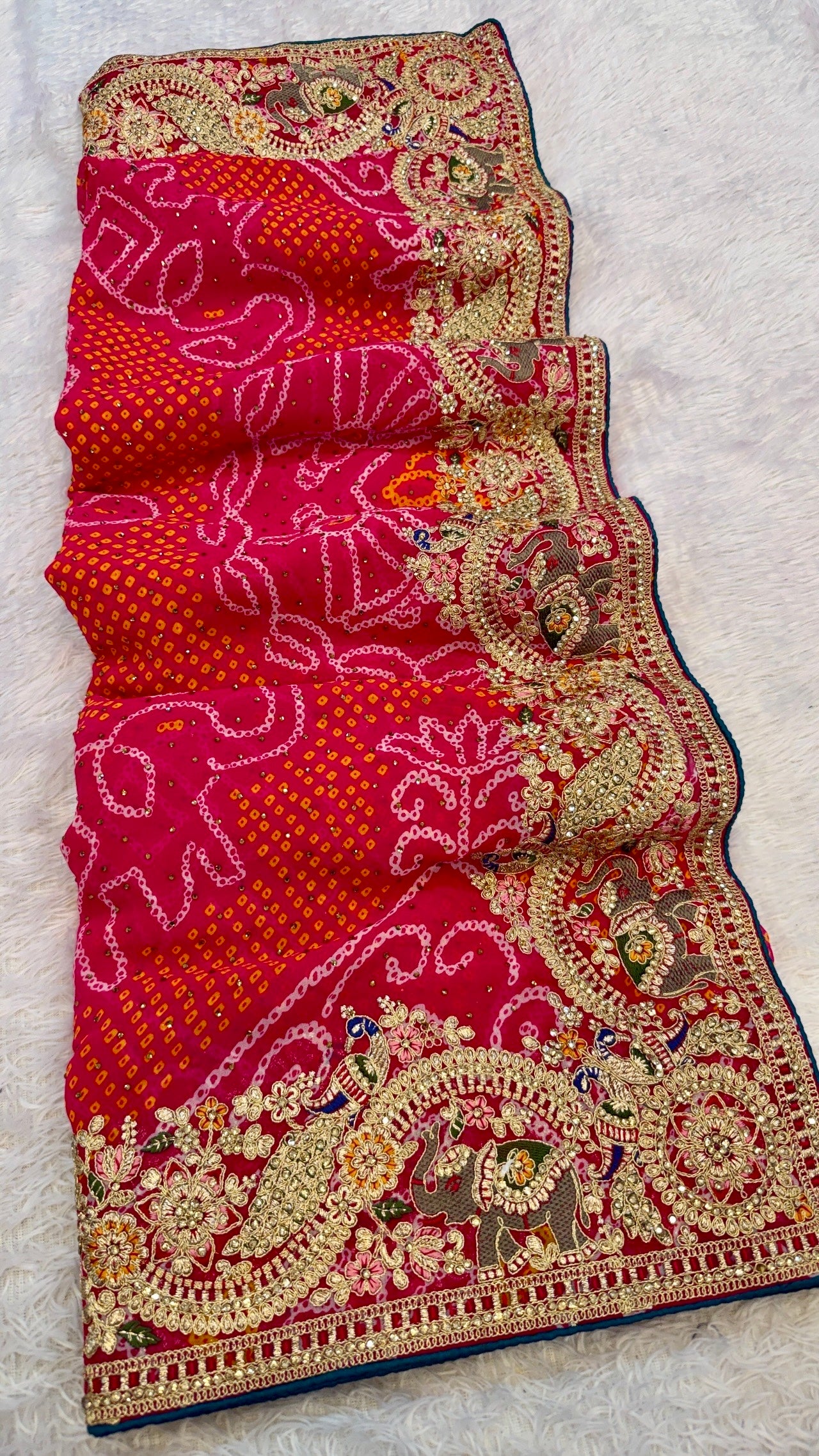 Premium Rajasthani Gharchola Bandhani Saree
