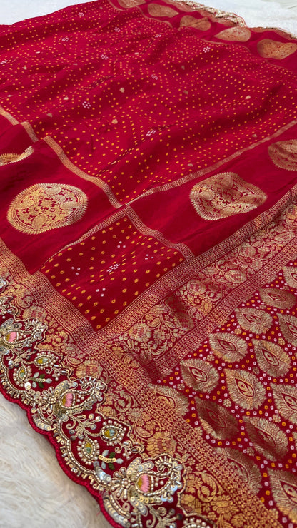 Laal Pari - The Handloom Atelier Handwork Saree