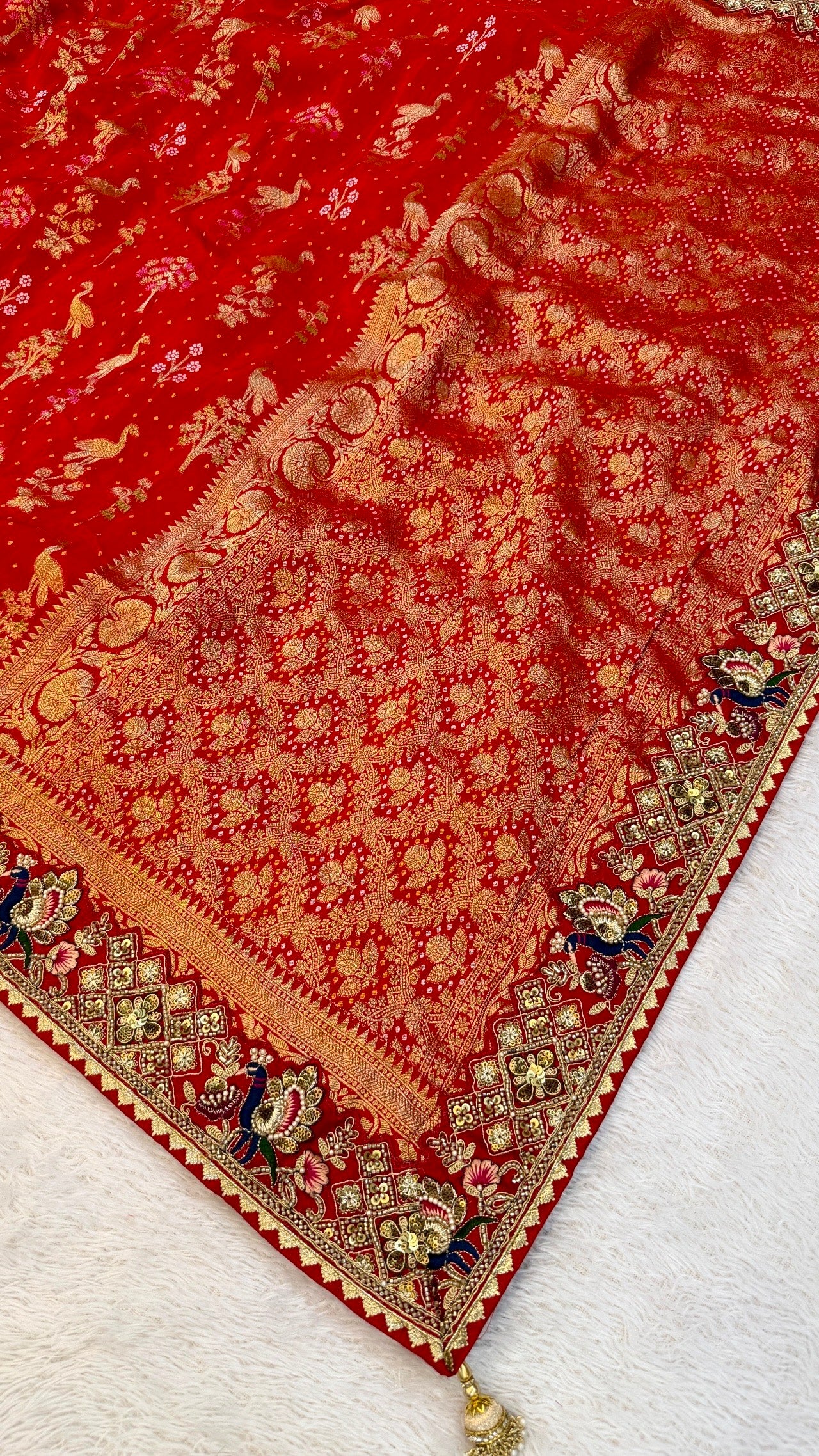 Laal Pari - The Handloom Atelier Handwork Saree (Mayur Vatika)