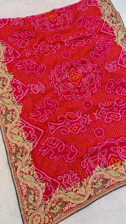 Premium Rajasthani Gharchola Bandhani Saree