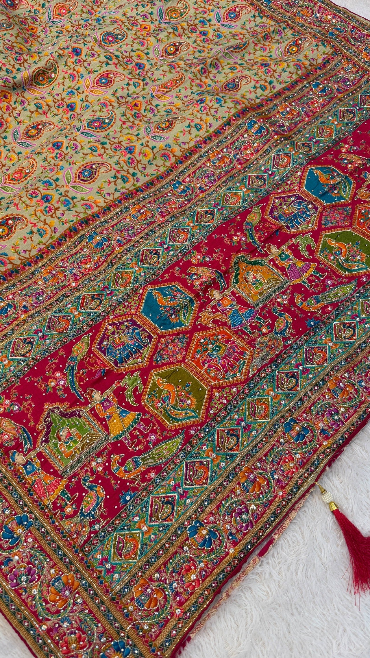 Pure Kalamkari Real Handwork Saree (8)