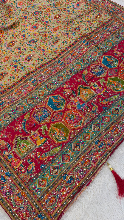 Pure Kalamkari Real Handwork Saree (8)