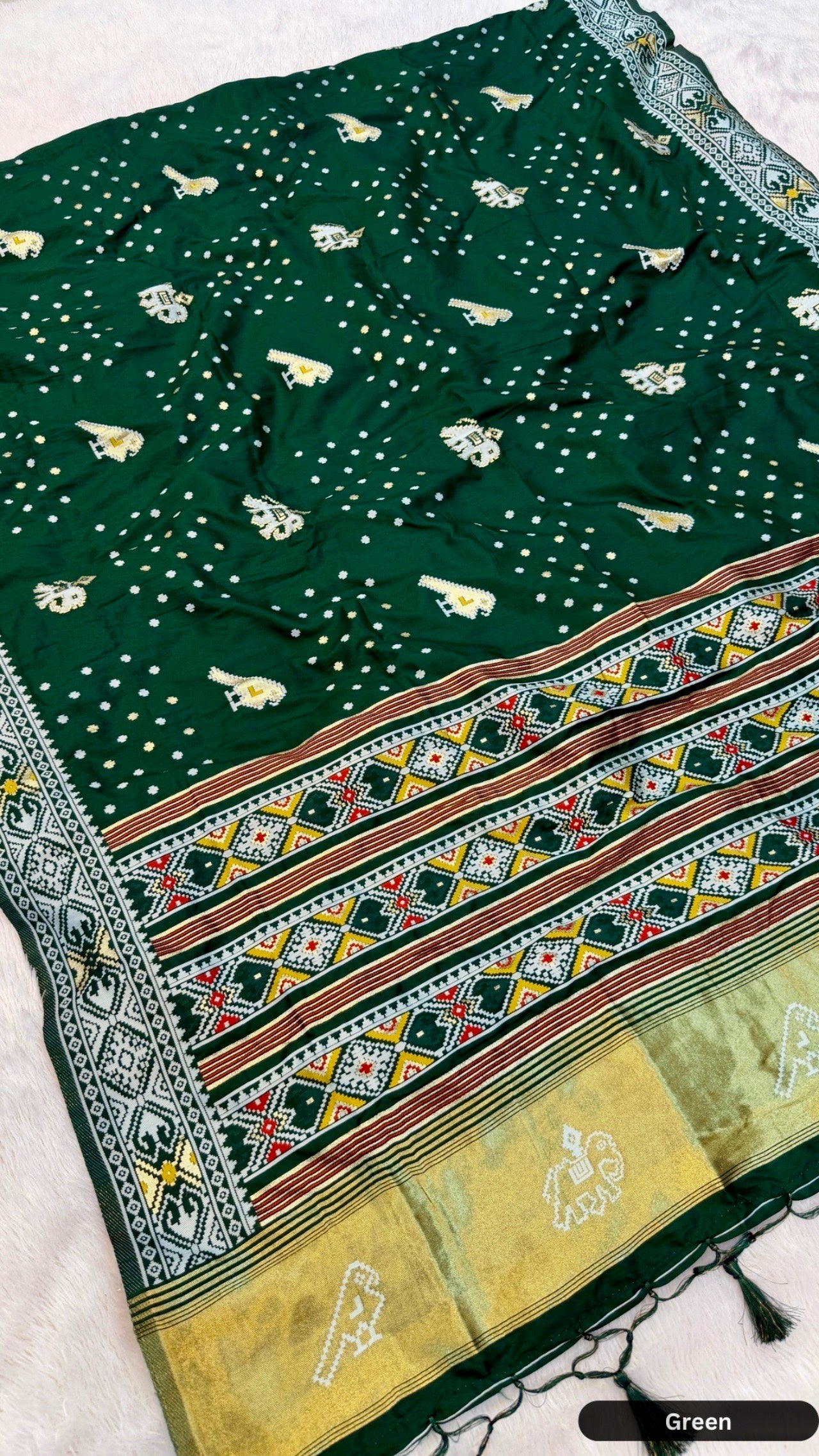 Weaving Patola Bandhej Saree (Lagadi Patta)