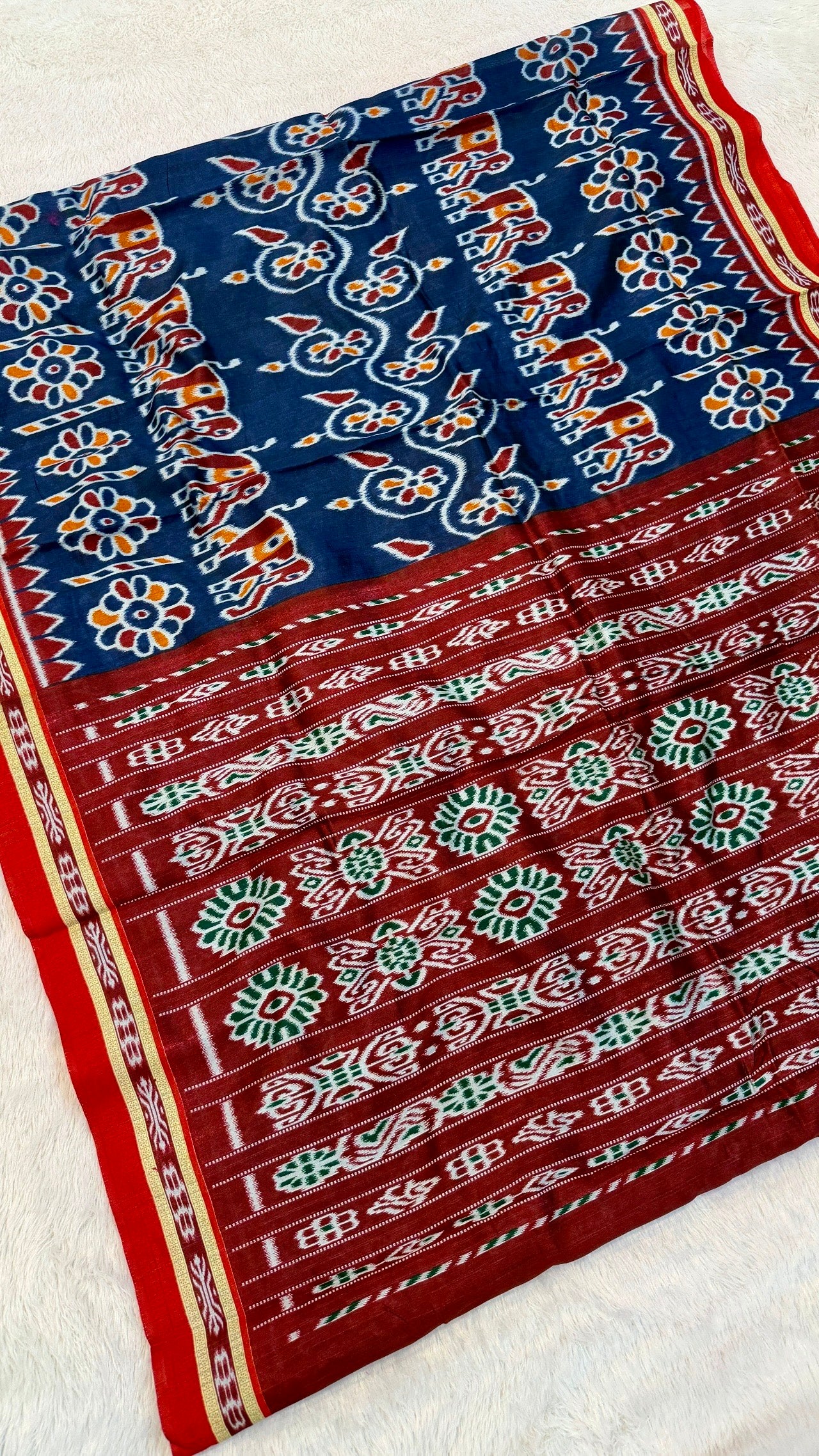 Ethnic Blue Patola Saree
