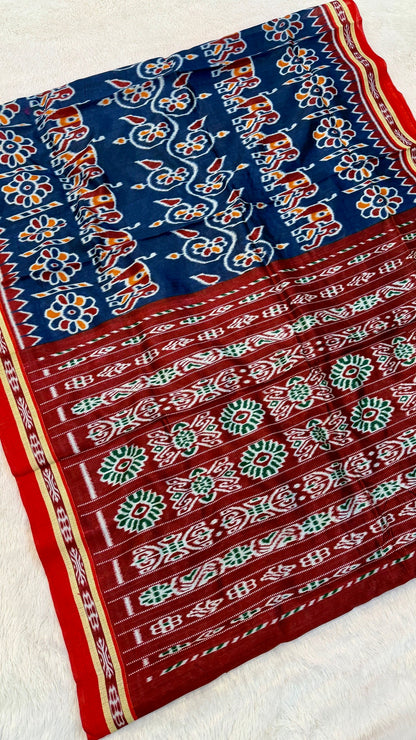 Ethnic Blue Patola Saree