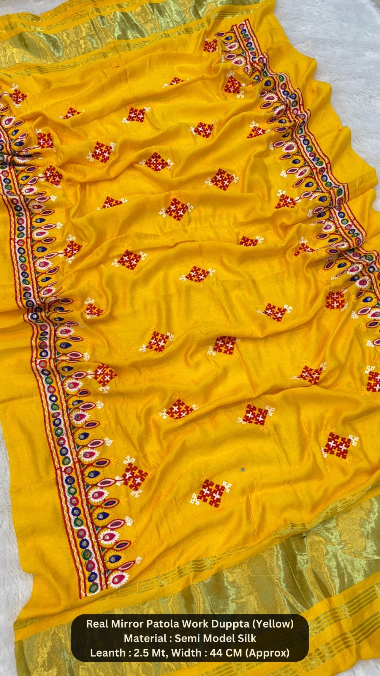 Real Mirror Patola Work Duppta (199+ Original Mirror)