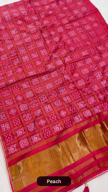 Naxi Chex Gharchola Bandhej Sarees