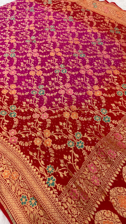 Exclusive Handwoven Original Neemzari Bandhani Saree (F)