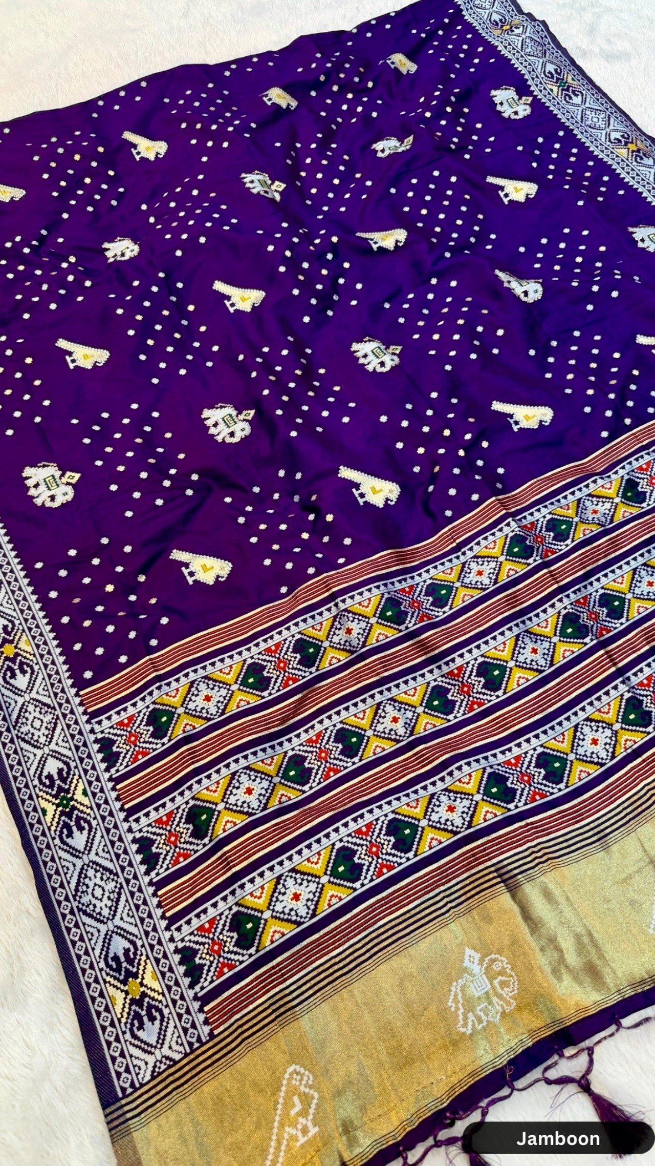 Weaving Patola Bandhej Saree (Lagadi Patta)