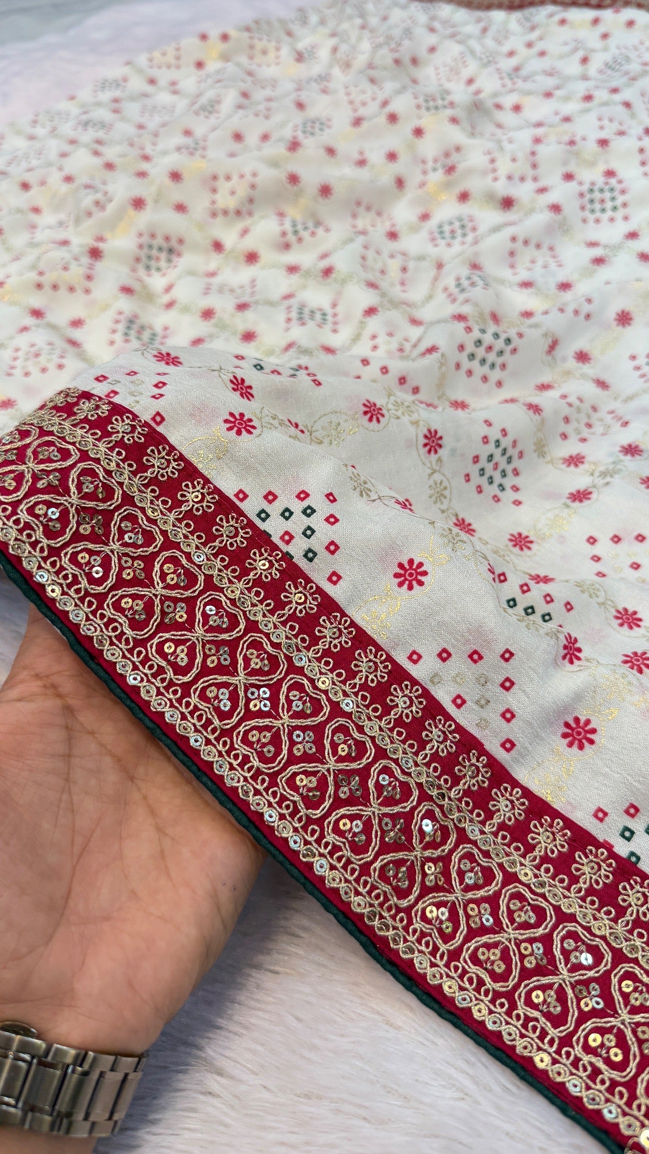 Wedding Special Rajwadi Bandhani Saree (Trending Color)