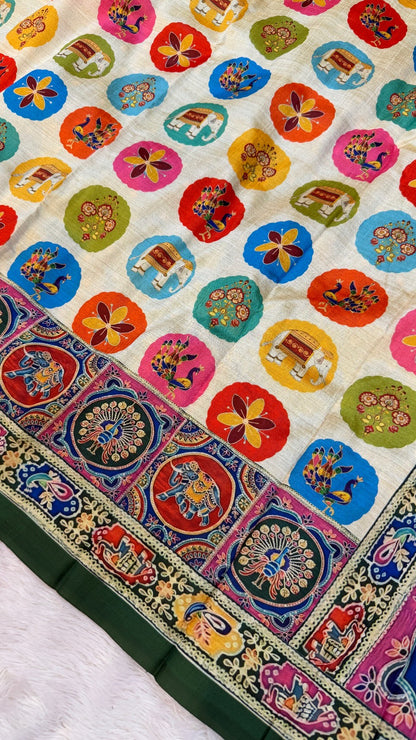 Tusser Silk Kalamkari Saree Vol.16