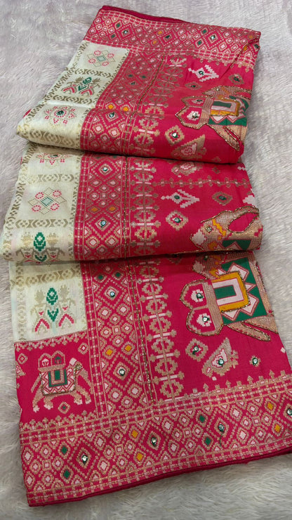 Soft Silk Handwork Patola Saree