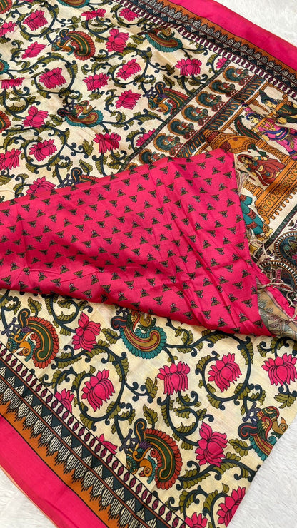 Tusser Silk Kalamkari Saree Vol.5