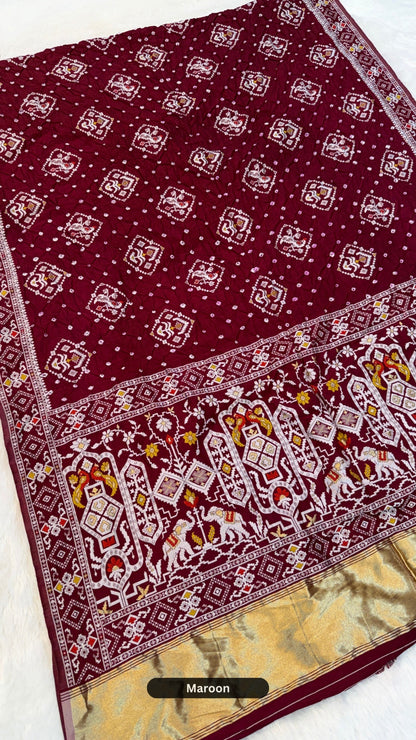 Kutchi Real Bandhej X Patan Patola Saree