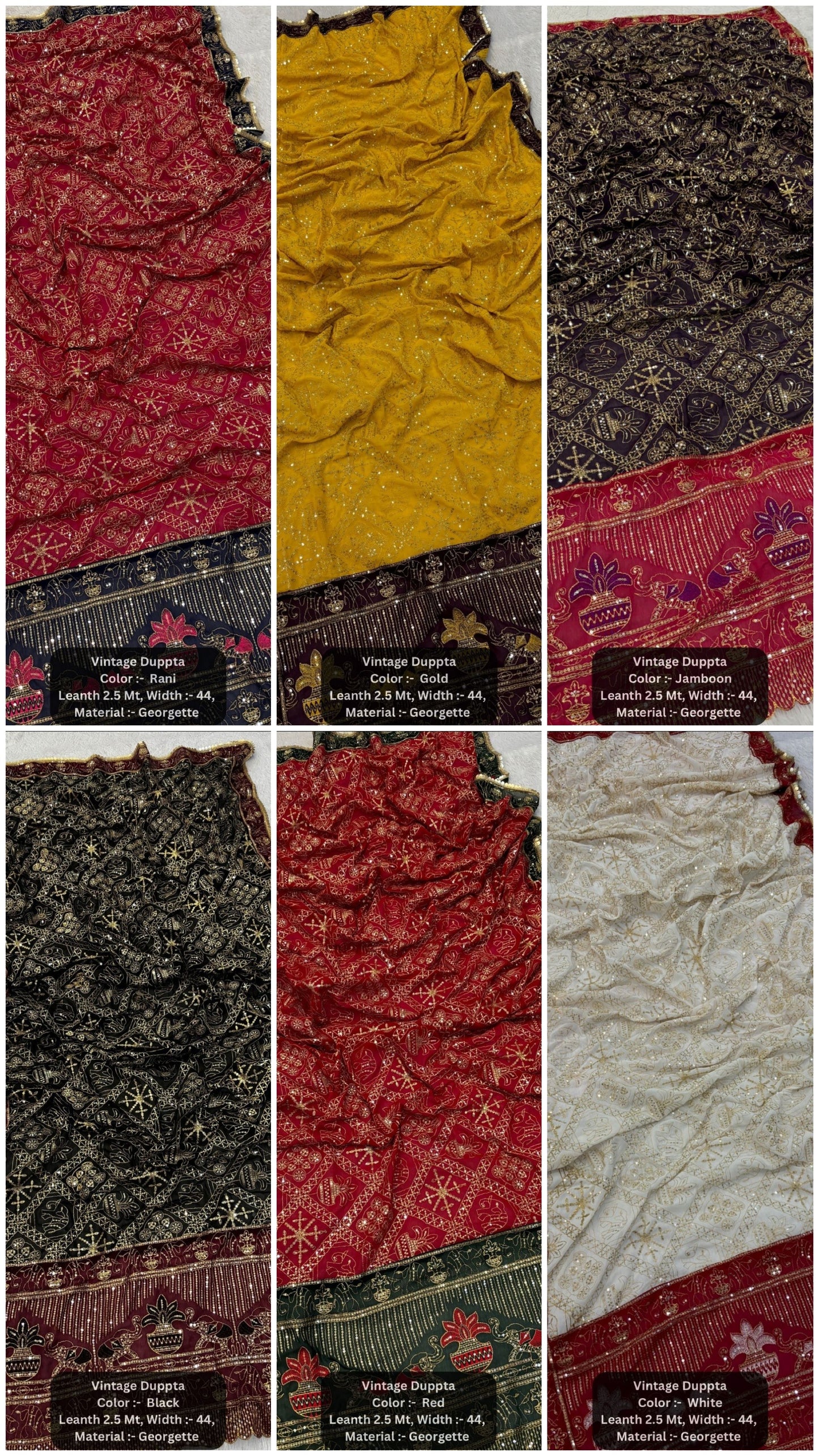 Vintage Duppta, One Side Pallu - Jamboon