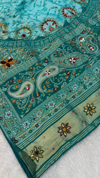 Antique Work, Marriage Season Saree (Morpichi)