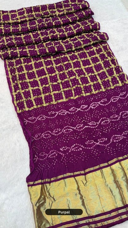 Real Bandhej Gharchola Saree By Kutchi Artisnas