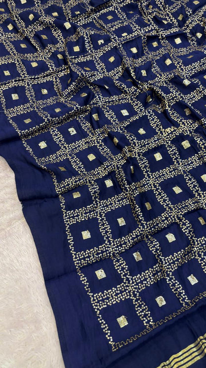 Sequence Work Duppta with Lagadi Patta (Blue)