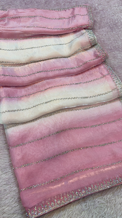 Premium Designer Saree (Pink)