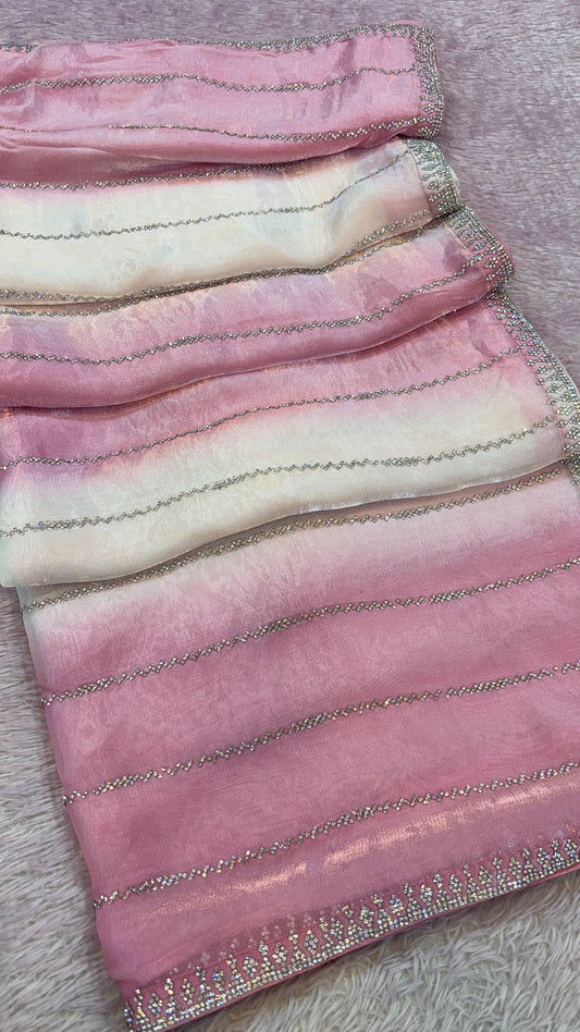 Premium Designer Saree (Pink)
