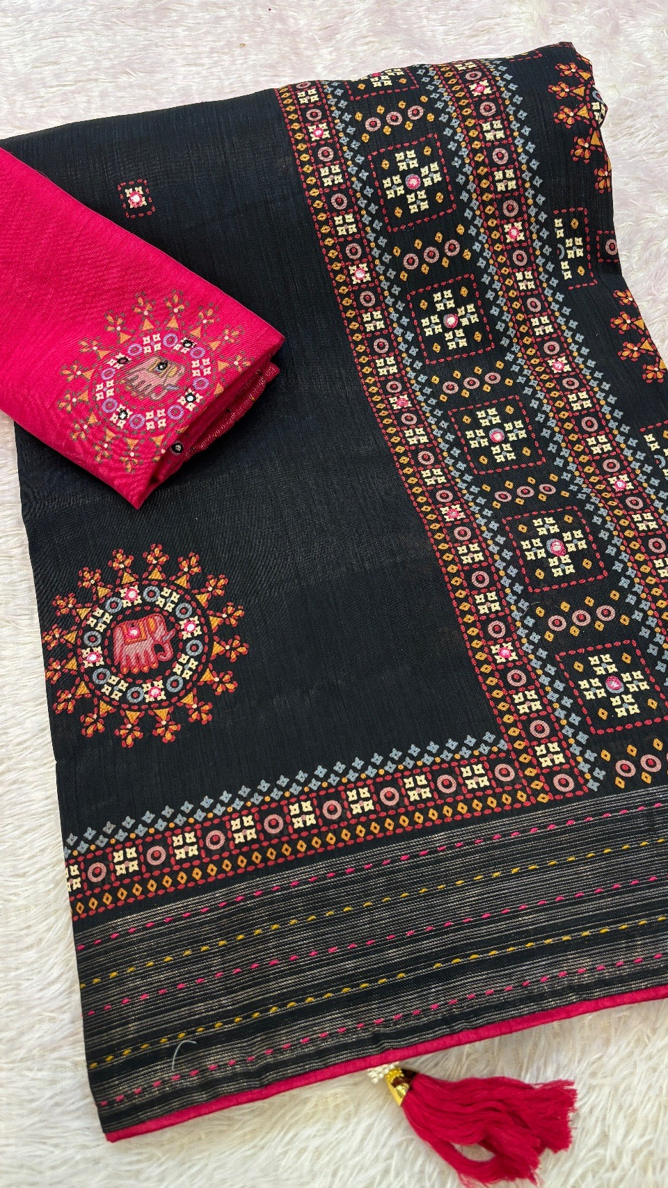 Professional Kutchi Saree with Heavy Blouse