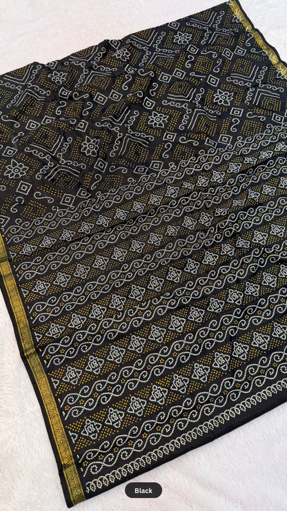 Art Silk Shikari Bandhani Saree