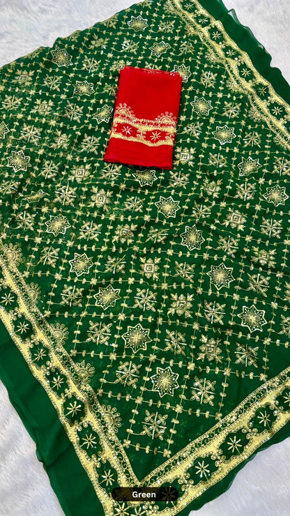 Heavy Vintage Gharchola Saree with Sequence Work