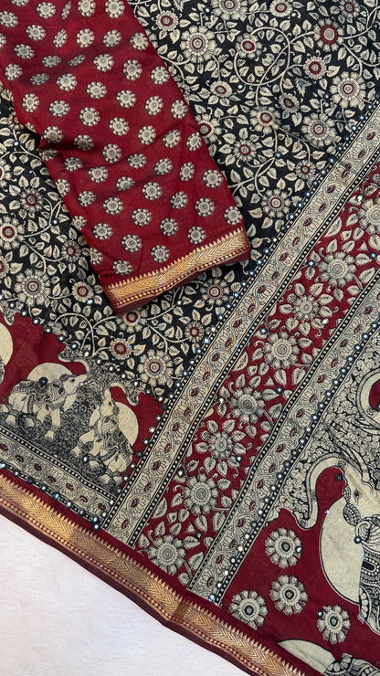 Pure Mul Cotten Mirror Saree