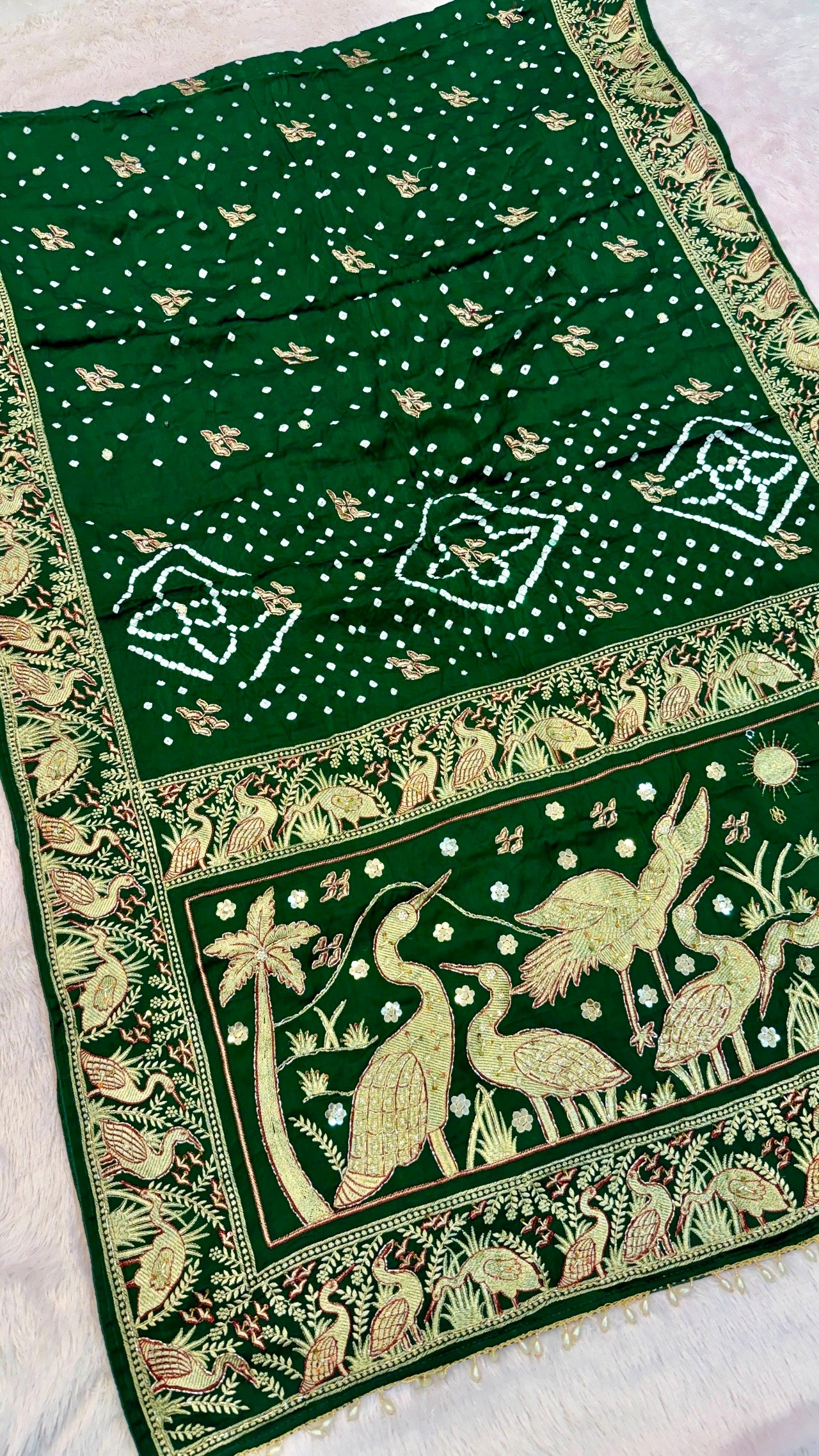 Designer Handwork Pure Gaji Bandhani